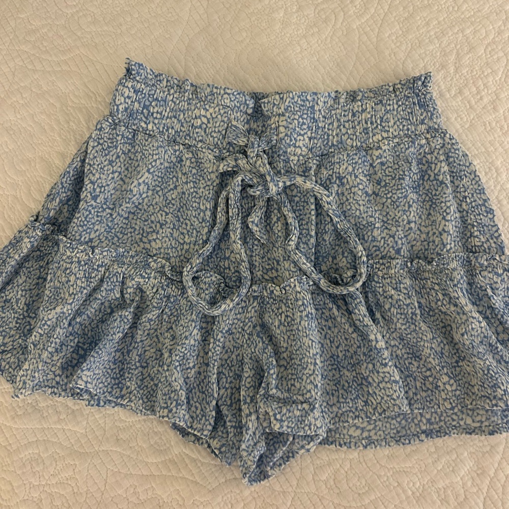 Vanilla Star High Waist Blue Patterned Shorts
